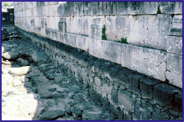 The black basalt stone foundation of the synagogue at Capernaum may have been there from the First Century
